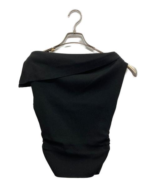 Snidel（スナイデル）Snidel (スナイデル) アシメデザインニットプルオーバー ブラック サイズ:F 未使用品の古着・服飾アイテム