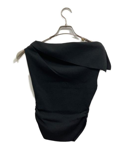 Snidel（スナイデル）Snidel (スナイデル) アシメデザインニットプルオーバー ブラック サイズ:F 未使用品の古着・服飾アイテム