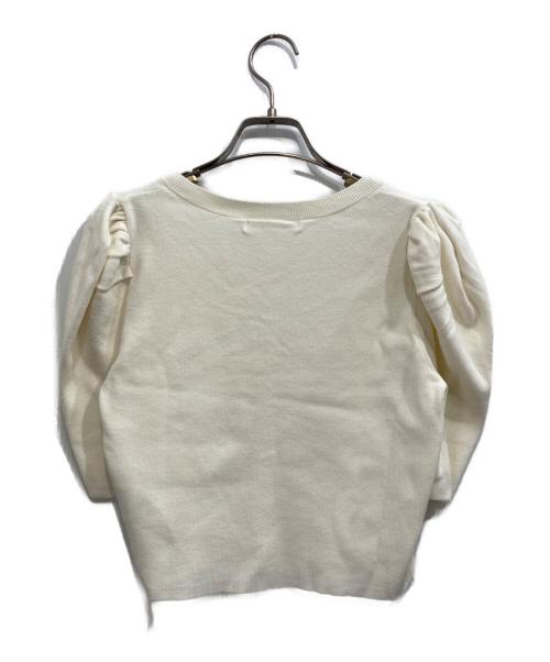 Snidel（スナイデル）Snidel (スナイデル) フルーツボタンパフニットカーディガン ホワイト サイズ:F 未使用品の古着・服飾アイテム