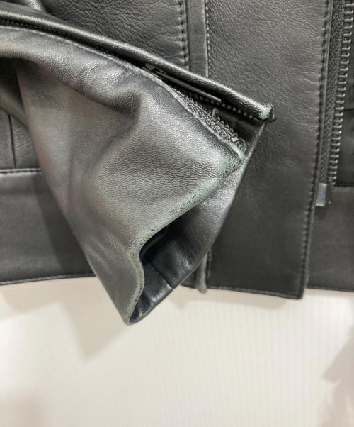 Calvin Klein（カルバンクライン）Calvin Klein (カルバンクライン) ダブルジップレザージャケット ブラック サイズ:34の古着・服飾アイテム