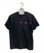 PLAY COMME des GARCONSプレイコムデギャルソン）の古着「Printed Triple Small Red Heart T-Shirt」｜ブラック