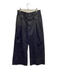 SOUMO（ソウモ）の古着「ビッグタックワイドチノパンツ」｜ブラック