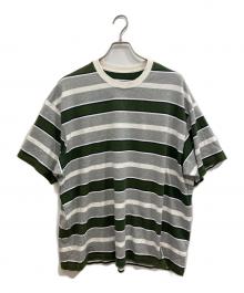 FreshService（フレッシュサービス）の古着「MULTI BORDER S/S TEE」｜グレー×グリーン