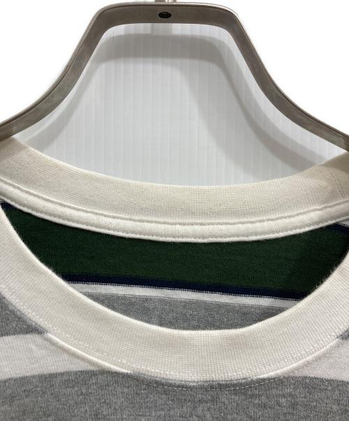 FreshService（フレッシュサービス）FreshService (フレッシュサービス) MULTI BORDER S/S TEE グレー×グリーン サイズ:FREEの古着・服飾アイテム