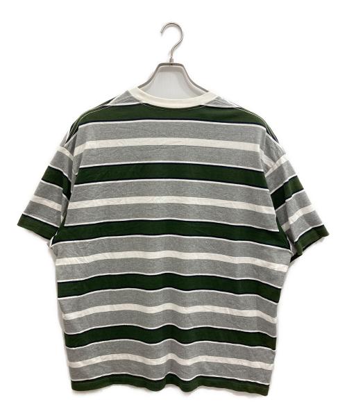 FreshService（フレッシュサービス）FreshService (フレッシュサービス) MULTI BORDER S/S TEE グレー×グリーン サイズ:FREEの古着・服飾アイテム