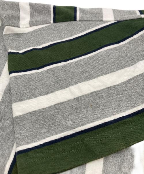 FreshService（フレッシュサービス）FreshService (フレッシュサービス) MULTI BORDER S/S TEE グレー×グリーン サイズ:FREEの古着・服飾アイテム