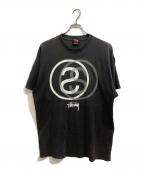 stussyステューシー）の古着「リンクサークル プリントTシャツ」｜ブラック