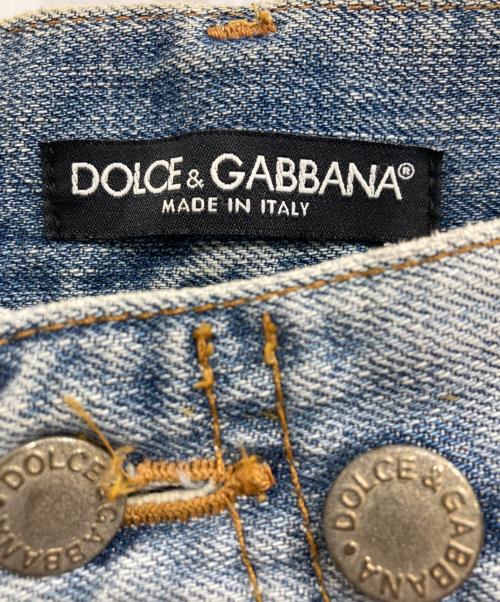 DOLCE & GABBANA（ドルチェ＆ガッバーナ）DOLCE & GABBANA (ドルチェ＆ガッバーナ) ダメージデニムパンツ ブルー サイズ:46の古着・服飾アイテム