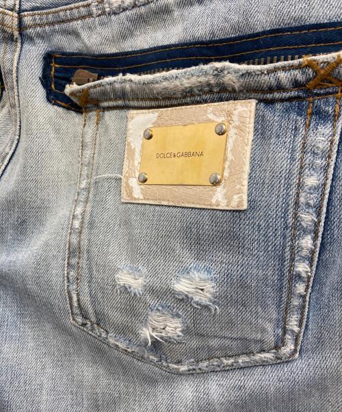 DOLCE & GABBANA（ドルチェ＆ガッバーナ）DOLCE & GABBANA (ドルチェ＆ガッバーナ) ダメージデニムパンツ ブルー サイズ:46の古着・服飾アイテム