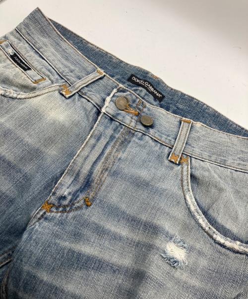 DOLCE & GABBANA（ドルチェ＆ガッバーナ）DOLCE & GABBANA (ドルチェ＆ガッバーナ) ダメージデニムパンツ ブルー サイズ:46の古着・服飾アイテム