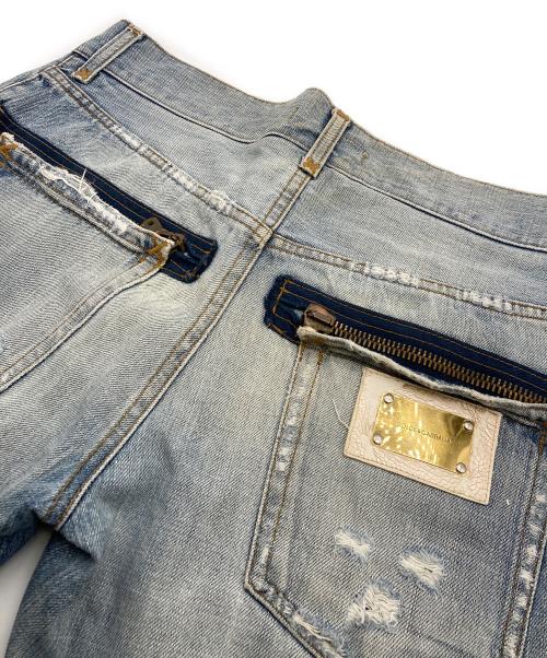 DOLCE & GABBANA（ドルチェ＆ガッバーナ）DOLCE & GABBANA (ドルチェ＆ガッバーナ) ダメージデニムパンツ ブルー サイズ:46の古着・服飾アイテム