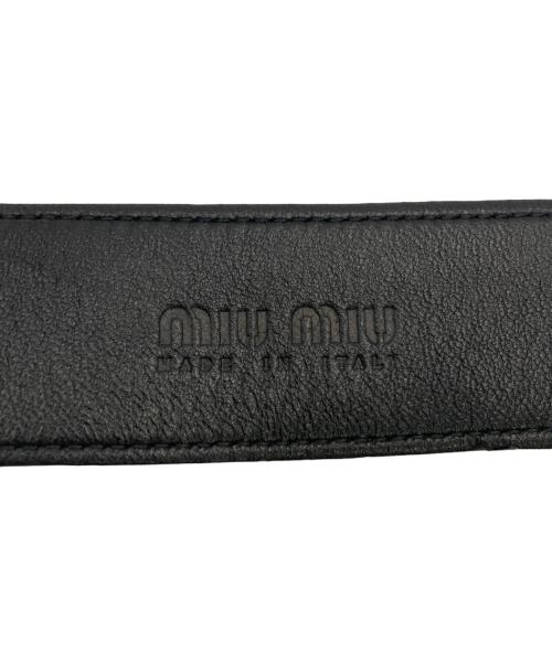 MIU MIU（ミュウミュウ）MIU MIU (ミュウミュウ) スタッズベルト ブラック サイズ:5Cの古着・服飾アイテム
