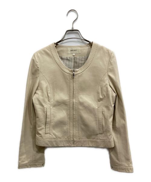 BALLSEY（ボールジィ）BALLSEY (ボールジィ) ラムレザー ジップアップブルゾン アイボリー サイズ:38の古着・服飾アイテム