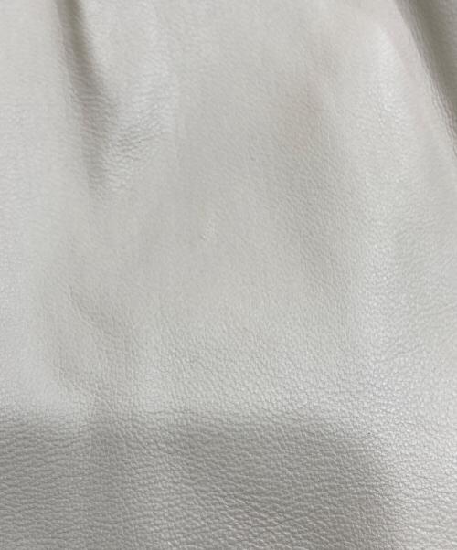 BALLSEY（ボールジィ）BALLSEY (ボールジィ) ラムレザー ジップアップブルゾン アイボリー サイズ:38の古着・服飾アイテム