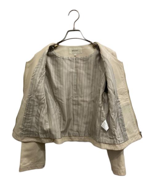 BALLSEY（ボールジィ）BALLSEY (ボールジィ) ラムレザー ジップアップブルゾン アイボリー サイズ:38の古着・服飾アイテム