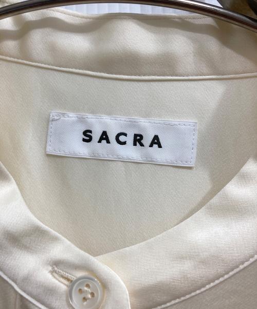 SACRA（サクラ）SACRA (サクラ) サテンバンドカラーシャツ アイボリー サイズ:38の古着・服飾アイテム