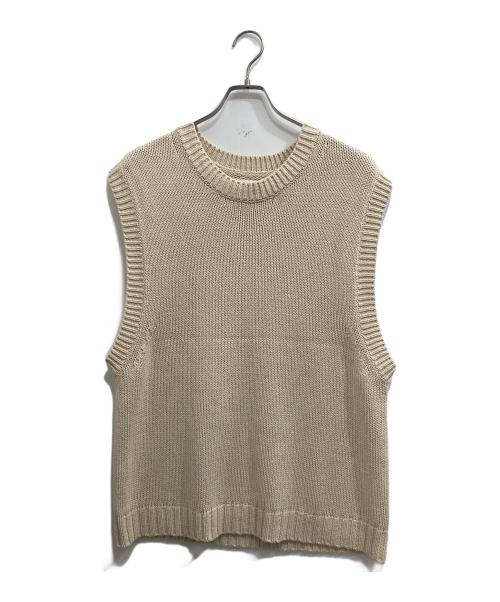 MHL（エムエイチエル）MHL (エムエイチエル) リネンコットンニットベスト ベージュ サイズ:Lの古着・服飾アイテム