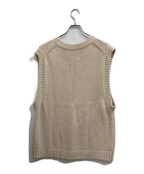 MHL（エムエイチエル）MHL (エムエイチエル) リネンコットンニットベスト ベージュ サイズ:Lの古着・服飾アイテム