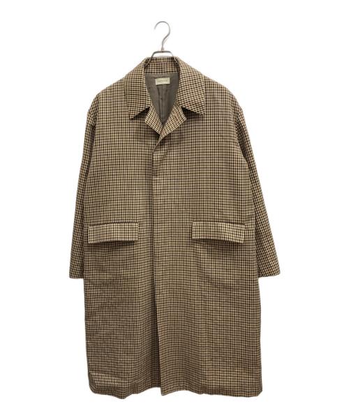 FACTOTUM（ファクトタム）FACTOTUM (ファクトタム) オーバーチェックステンカラーコート ベージュ サイズ:46の古着・服飾アイテム