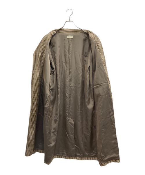 FACTOTUM（ファクトタム）FACTOTUM (ファクトタム) オーバーチェックステンカラーコート ベージュ サイズ:46の古着・服飾アイテム