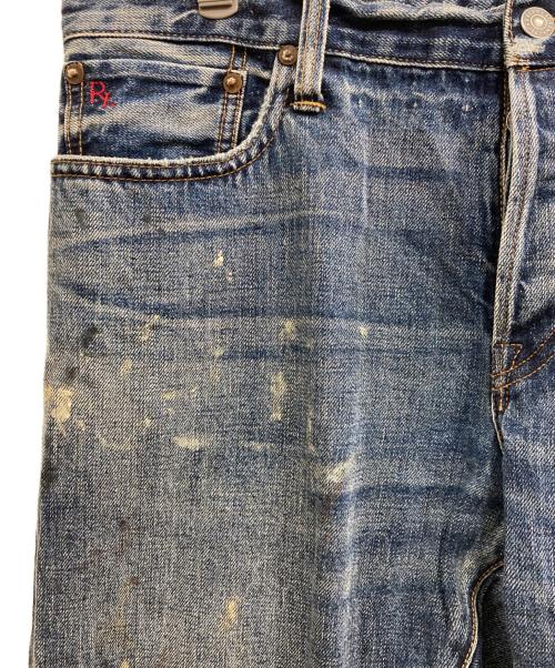 POLO RALPH LAUREN（ポロ・ラルフローレン）POLO RALPH LAUREN (ポロ・ラルフローレン) ペイント・ペンキ加工ボタンフライデニムパンツ インディゴ サイズ:W34×L32の古着・服飾アイテム