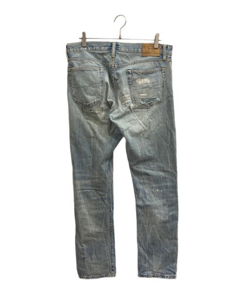 POLO RALPH LAUREN（ポロ・ラルフローレン）POLO RALPH LAUREN (ポロ・ラルフローレン) ダメージ加工ボタンフライデニムパンツ インディゴ サイズ:W34×L32の古着・服飾アイテム