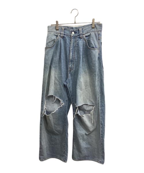 jieda（ジエダ）jieda (ジエダ) DAMAGE ONE TUCK WIDE STRAIGHT DENIM インディゴ サイズ:1の古着・服飾アイテム