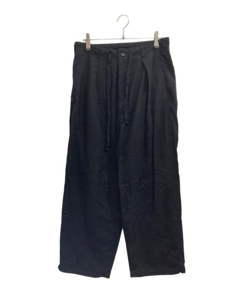 JOURNAL STANDARD（ジャーナルスタンダード）JOURNAL STANDARD (ジャーナルスタンダード) リネン ポリ ストライプ オーバー パンツ ブラック サイズ:Mの古着・服飾アイテム