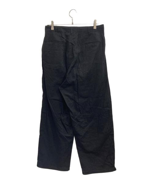 JOURNAL STANDARD（ジャーナルスタンダード）JOURNAL STANDARD (ジャーナルスタンダード) リネン ポリ ストライプ オーバー パンツ ブラック サイズ:Mの古着・服飾アイテム
