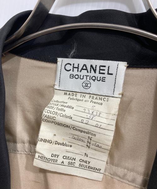 CHANEL BOUTIQUE（シャネル ブティック）CHANEL BOUTIQUE (シャネル ブティック) バイカラー金ボタンワンピース ベージュ×ブラック サイズ:38の古着・服飾アイテム