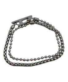 DIESEL（ディーゼル）の古着「2連チェーンブレスレット」｜シルバー
