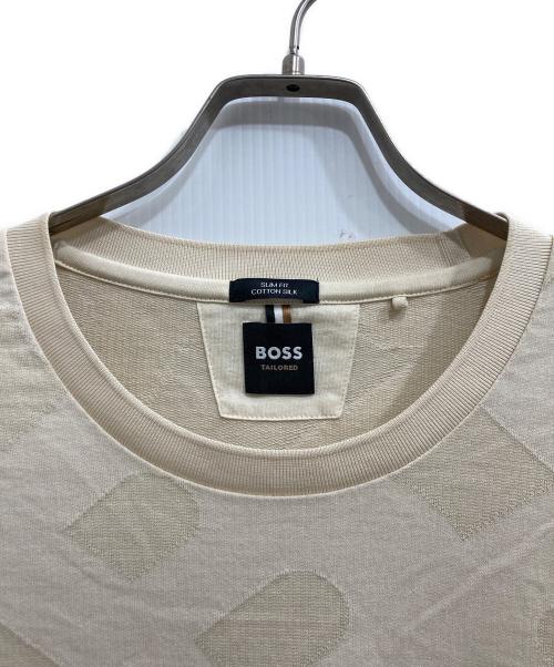BOSS（ボス）BOSS (ボス) Cotton Silk Slim Fit T-Shirt ベージュ サイズ:XLの古着・服飾アイテム