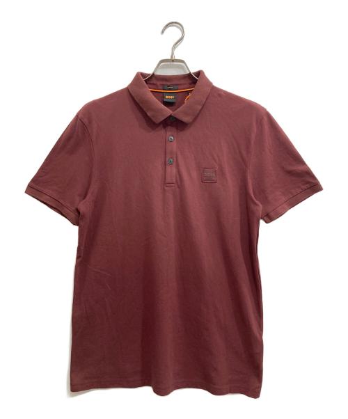 BOSS（ボス）BOSS (ボス) ロゴパッチ ポロシャツ ワインレッド サイズ:XLの古着・服飾アイテム