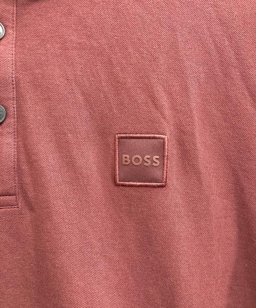 BOSS（ボス）BOSS (ボス) ロゴパッチ ポロシャツ ワインレッド サイズ:XLの古着・服飾アイテム