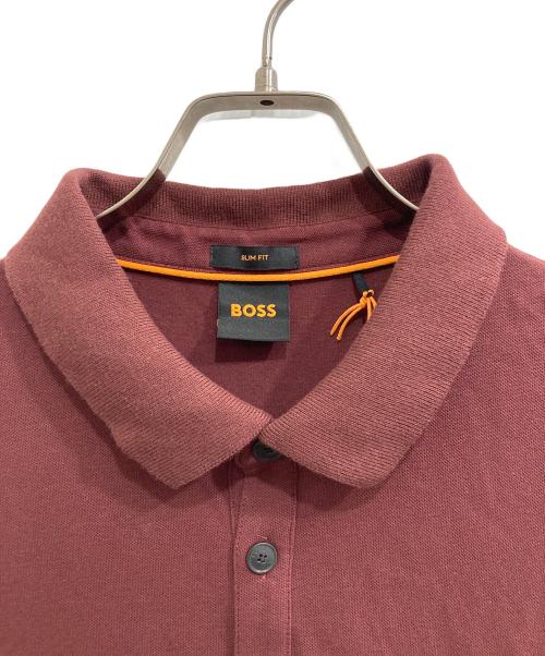 BOSS（ボス）BOSS (ボス) ロゴパッチ ポロシャツ ワインレッド サイズ:XLの古着・服飾アイテム