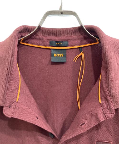 BOSS（ボス）BOSS (ボス) ロゴパッチ ポロシャツ ワインレッド サイズ:XLの古着・服飾アイテム