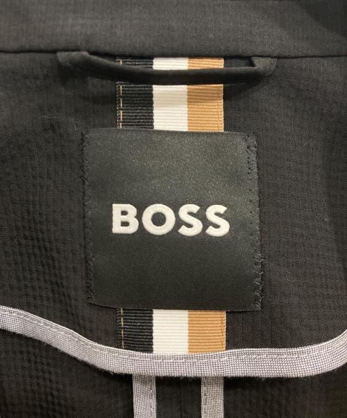 BOSS（ボス）BOSS (ボス) スリムフィットジャケット パフォーマンスストレッチ シアサッカー ブラック サイズ:46の古着・服飾アイテム