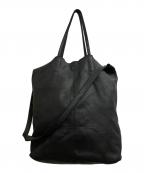 morpheeモルフェ）の古着「ゴートレザー ラージ トート ブラック/ 3WAY LARGE TOTE」｜ブラック