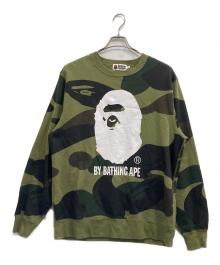A BATHING APE（アベイシングエイプ）の古着「GIANT 1ST CAMO CREWNECK SWEATSHIRT/ジャイアント　ファーストカモ　クルーネック　スウェットシャツ」｜カーキ