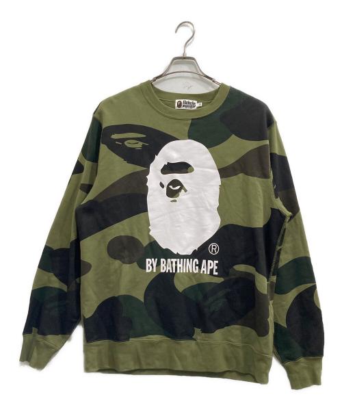 A BATHING APE（アベイシングエイプ）A BATHING APE (アベイシングエイプ) GIANT 1ST CAMO CREWNECK SWEATSHIRT/ジャイアント　ファーストカモ　クルーネック　スウェットシャツ カーキ サイズ:2XLの古着・服飾アイテム