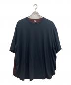 LOEWEロエベ）の古着「Circle T-Shirt/クリンクル　Tシャツ」｜ブラック×ワインレッド