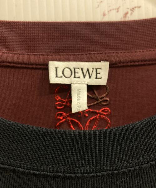 LOEWE（ロエベ）LOEWE (ロエベ) Circle T-Shirt/クリンクル　Tシャツ ブラック×ワインレッド サイズ:Lの古着・服飾アイテム