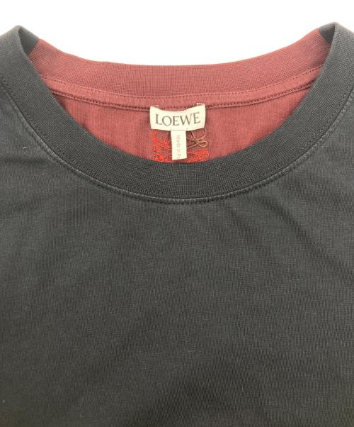 LOEWE（ロエベ）LOEWE (ロエベ) Circle T-Shirt/クリンクル　Tシャツ ブラック×ワインレッド サイズ:Lの古着・服飾アイテム