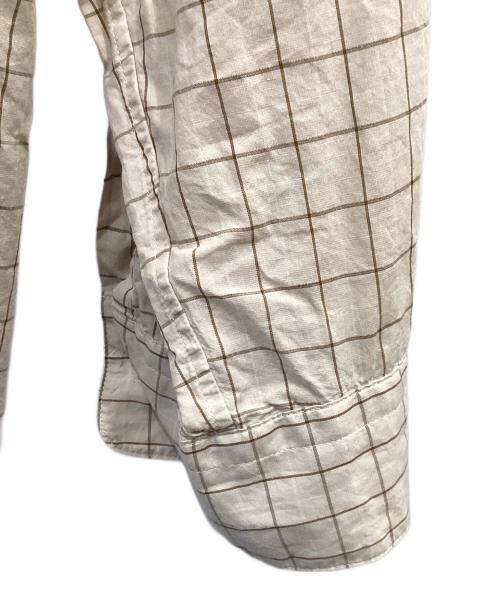 STEVEN ALAN（スティーブンアラン）STEVEN ALAN (スティーブンアラン) C/S/L CHECK REGULAR COLLAR SHIRT -ALINE ベージュ サイズ:XLの古着・服飾アイテム