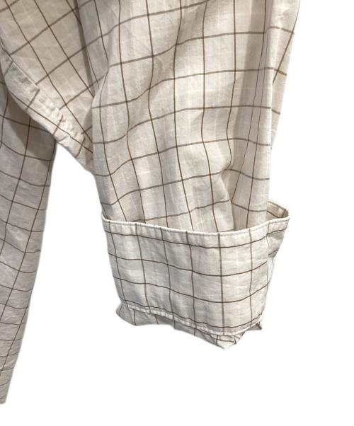 STEVEN ALAN（スティーブンアラン）STEVEN ALAN (スティーブンアラン) C/S/L CHECK REGULAR COLLAR SHIRT -ALINE ベージュ サイズ:XLの古着・服飾アイテム