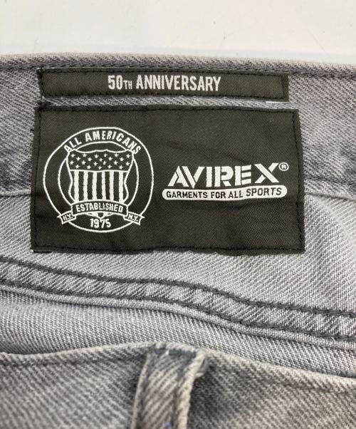 AVIREX（アヴィレックス）AVIREX (アヴィレックス) DOUBLE KNEE DENIM PANTS グレー サイズ:Lの古着・服飾アイテム