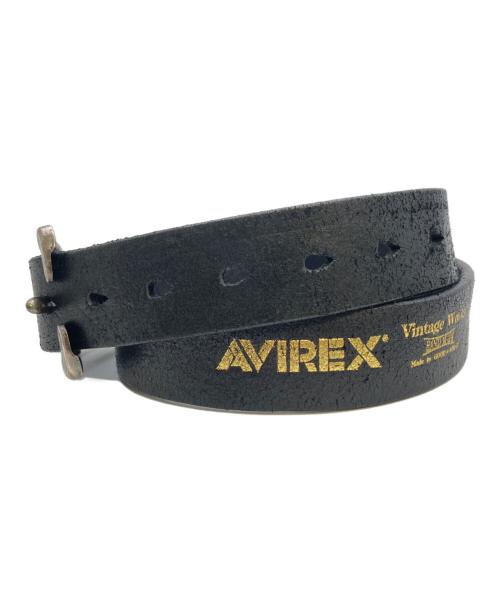 AVIREX（アヴィレックス）AVIREX (アヴィレックス) VINTAGE WORKS (ヴィンテージワークス) Cバックルレザーベルト ブラック サイズ:31/79の古着・服飾アイテム