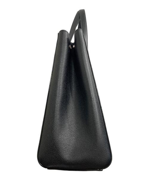 Valextra（ヴァレクストラ）Valextra (ヴァレクストラ) Vラインホリゾンタルショッピングバッグ/トートバッグ ブラックの古着・服飾アイテム