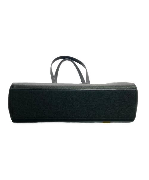 Valextra（ヴァレクストラ）Valextra (ヴァレクストラ) Vラインホリゾンタルショッピングバッグ/トートバッグ ブラックの古着・服飾アイテム