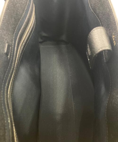 Valextra（ヴァレクストラ）Valextra (ヴァレクストラ) Vラインホリゾンタルショッピングバッグ/トートバッグ ブラックの古着・服飾アイテム